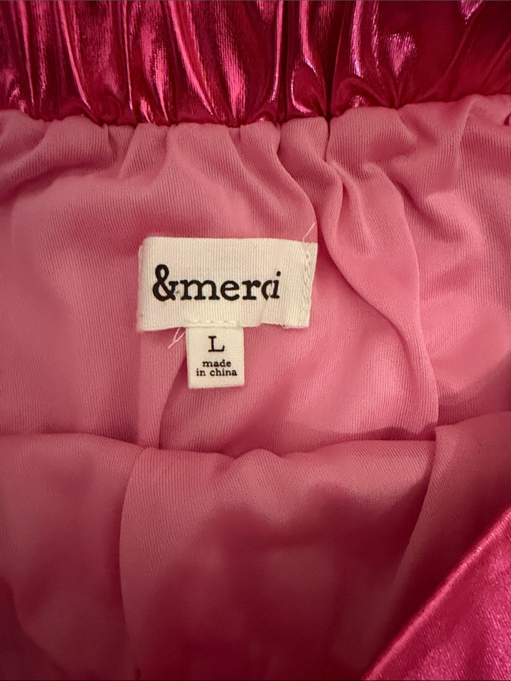 Pleated Metallic Midi Skirt in Hot Pink - Picture 2 of 3